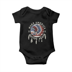 Make America Native Again Baby Onesie Indigenous Peoples Pride USA Flag TS02 Black Print Your Wear