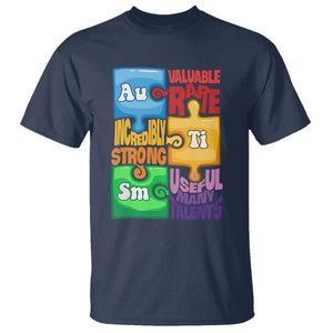 Puzzle Autism Definition T Shirt Support Understand Love Accept Embrace Neurodiversity TS02 Navy Printyourwear