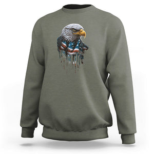 Patriotic American Eagle Sweatshirt 4th Of July US Flag TS02 Military Green Print Your Wear