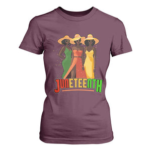 Juneteenth T Shirt For Women Melanin Black Women Dress 1865 TS02 Maroon Print Your Wear