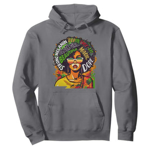 Juneteenth Hoodie Beautiful Strong Melanin Poppin' Dope African Afro Black Queen TS02 Charcoal Print Your Wear