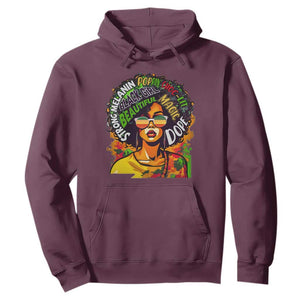 Juneteenth Hoodie Beautiful Strong Melanin Poppin' Dope African Afro Black Queen TS02 Maroon Print Your Wear