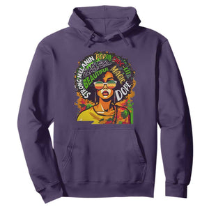Juneteenth Hoodie Beautiful Strong Melanin Poppin' Dope African Afro Black Queen TS02 Purple Print Your Wear