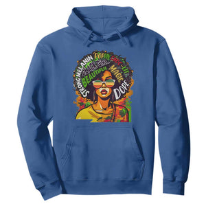 Juneteenth Hoodie Beautiful Strong Melanin Poppin' Dope African Afro Black Queen TS02 Royal Blue Print Your Wear
