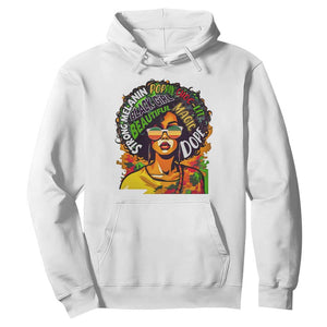 Juneteenth Hoodie Beautiful Strong Melanin Poppin' Dope African Afro Black Queen TS02 White Print Your Wear