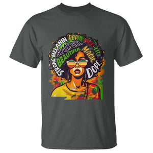 Afro Black Queen Magic T Shirt Beautiful Strong Melanin Poppin' Choc-lit Dope TS02 Dark Heather Print Your Wear