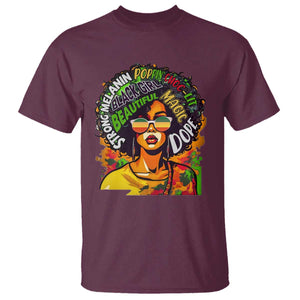 Afro Black Queen Magic T Shirt Beautiful Strong Melanin Poppin' Choc-lit Dope TS02 Maroon Print Your Wear