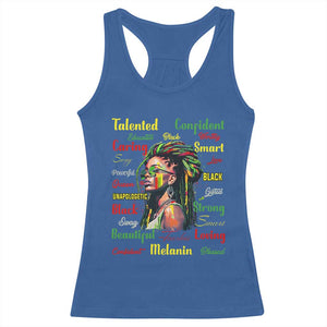 Melanin Locs Girl Racerback Tank Top Dreadlock Black Pride African American TS02 Royal Blue Print Your Wear