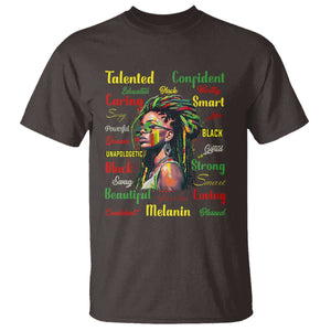 Melanin Locs Girl T Shirt Dreadlock Black Pride African American TS02 Dark Chocolate Print Your Wear