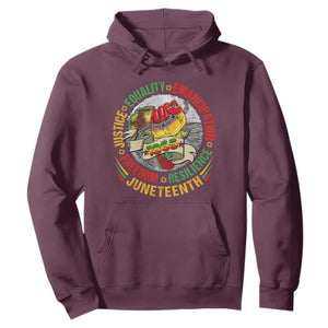 Juneteenth 1865 Hoodie Freedom Justice Equality Emancipation Resilience African American History TS02 Maroon Print Your Wear