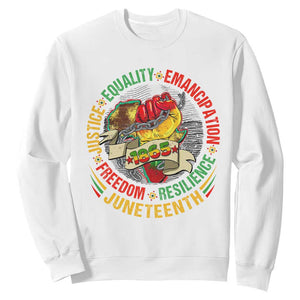 Juneteenth 1865 Sweatshirt Freedom Justice Equality Emancipation Resilience African American History TS02 White Print Your Wear