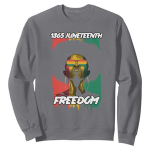 Juneteenth 1865 Sweatshirt Freedom Afro Melanin Woman African American Dripping TS02 Charcoal Print Your Wear