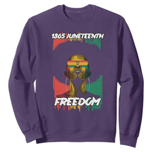 Juneteenth 1865 Sweatshirt Freedom Afro Melanin Woman African American Dripping TS02 Purple Print Your Wear