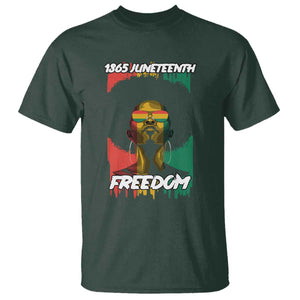 Juneteenth 1865 Freedom T Shirt Afro Melanin Woman African American Dripping TS02 Dark Forest Green Print Your Wear