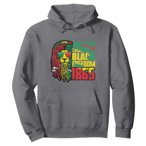 Juneteenth Hoodie Celebrate Black Freedom 1865 Dope Dreadlocks Lion Locs Rasta Hair TS02 Charcoal Print Your Wear