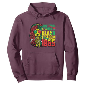 Juneteenth Hoodie Celebrate Black Freedom 1865 Dope Dreadlocks Lion Locs Rasta Hair TS02 Maroon Print Your Wear
