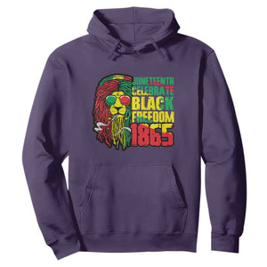 Juneteenth Hoodie Celebrate Black Freedom 1865 Dope Dreadlocks Lion Locs Rasta Hair TS02 Purple Print Your Wear