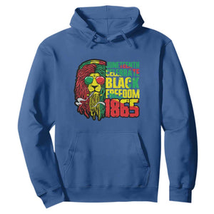 Juneteenth Hoodie Celebrate Black Freedom 1865 Dope Dreadlocks Lion Locs Rasta Hair TS02 Royal Blue Print Your Wear