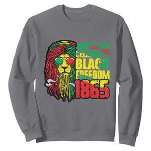Juneteenth Sweatshirt Celebrate Black Freedom 1865 Dope Dreadlocks Lion Locs Rasta Hair TS02 Charcoal Print Your Wear