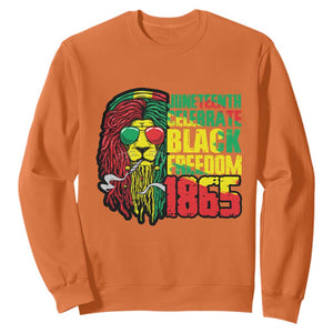 Juneteenth Sweatshirt Celebrate Black Freedom 1865 Dope Dreadlocks Lion Locs Rasta Hair TS02 Orange Print Your Wear