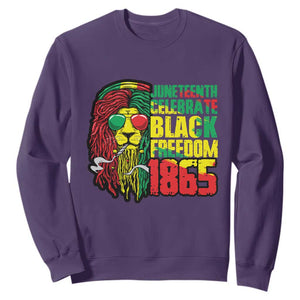 Juneteenth Sweatshirt Celebrate Black Freedom 1865 Dope Dreadlocks Lion Locs Rasta Hair TS02 Purple Print Your Wear