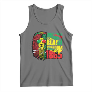 Juneteenth Tank Top Celebrate Black Freedom 1865 Dope Dreadlocks Lion Locs Rasta Hair TS02 Black Heather Print Your Wear