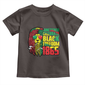 Juneteenth Toddler T Shirt Celebrate Black Freedom 1865 Dope Dreadlocks Lion Locs Rasta Hair TS02 Dark Chocolate Print Your Wear