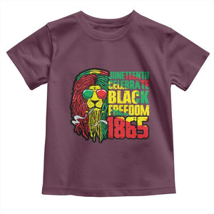 Juneteenth Toddler T Shirt Celebrate Black Freedom 1865 Dope Dreadlocks Lion Locs Rasta Hair TS02 Maroon Print Your Wear