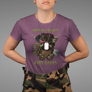 Messy Buns And Guns American Patriotic T Shirt TS02 Printyourwear
