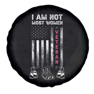 Female Veteran Spare Tire Cover I Am Not Most Women I Am A Veteran Dog Tags Combat Boots TS02 Print Your Wear