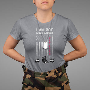 Female Veteran T Shirt I Am Not Most Women I Am A Veteran Dog Tags Combat Boots TS02 Printyourwear