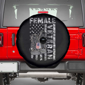 Female Veteran Spare Tire Cover Vet Dog Tags Camo American Flag TS02 Black Print Your Wear