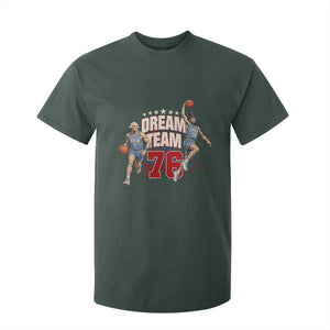 Dream Team 76 Founding Fathers Playing Basketball T Shirt For Kid Funny George Washington Abraham Lincoln Patriotic Sports Fan TS02 Dark Forest Green Print Your Wear