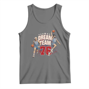 Dream Team 76 Founding Fathers Playing Basketball Tank Top Funny George Washington Abraham Lincoln Patriotic Sports Fan TS02 Black Heather Print Your Wear