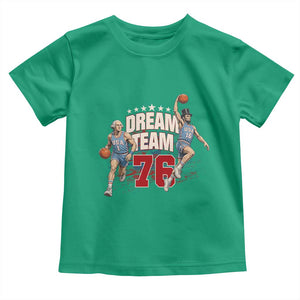 Dream Team 76 Founding Fathers Playing Basketball Toddler T Shirt Funny George Washington Abraham Lincoln Patriotic Sports Fan TS02 Irish Green Print Your Wear
