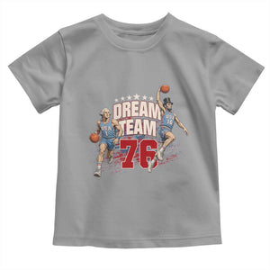 Dream Team 76 Founding Fathers Playing Basketball Toddler T Shirt Funny George Washington Abraham Lincoln Patriotic Sports Fan TS02 Sport Gray Print Your Wear
