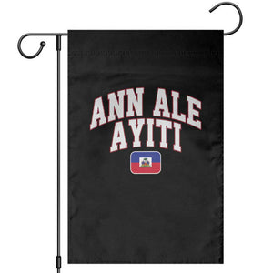 Ann Ale Ayiti Collegiate Athletic Sport Style Garden Flag Let's Go Haiti Haitian Flag and Coat of Arms Pride TS02 Black Print Your Wear
