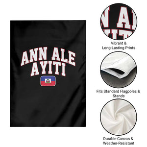 Ann Ale Ayiti Collegiate Athletic Sport Style Garden Flag Let's Go Haiti Haitian Flag and Coat of Arms Pride TS02 Print Your Wear