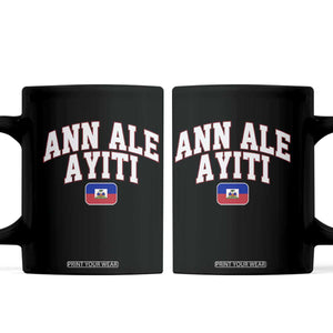 Ann Ale Ayiti Collegiate Athletic Sport Style Coffee Mug Let's Go Haiti Haitian Flag and Coat of Arms Pride TS02 Black Print Your Wear