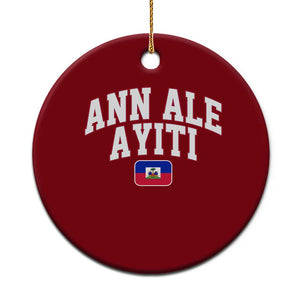 Ann Ale Ayiti Collegiate Athletic Sport Style Ceramic Ornament Let's Go Haiti Haitian Flag and Coat of Arms Pride