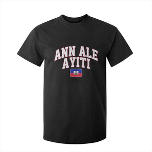Ann Ale Ayiti Collegiate Athletic Sport Style T Shirt For Kid Let's Go Haiti Haitian Flag and Coat of Arms Pride