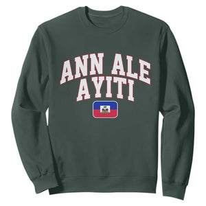 Ann Ale Ayiti Collegiate Athletic Sport Style Sweatshirt Let's Go Haiti Haitian Flag and Coat of Arms Pride