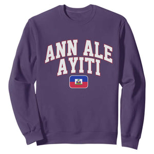 Ann Ale Ayiti Collegiate Athletic Sport Style Sweatshirt Let's Go Haiti Haitian Flag and Coat of Arms Pride