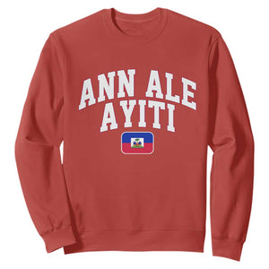Ann Ale Ayiti Collegiate Athletic Sport Style Sweatshirt Let's Go Haiti Haitian Flag and Coat of Arms Pride