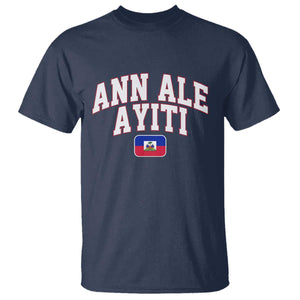Ann Ale Ayiti Collegiate Athletic Sport Style T Shirt Let's Go Haiti Haitian Flag and Coat of Arms Pride