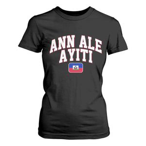 Ann Ale Ayiti Collegiate Athletic Sport Style T Shirt For Women Let's Go Haiti Haitian Flag and Coat of Arms Pride