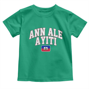 Ann Ale Ayiti Collegiate Athletic Sport Style Toddler T Shirt Let's Go Haiti Haitian Flag and Coat of Arms Pride