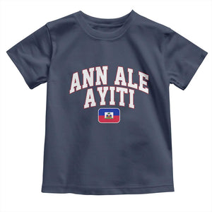 Ann Ale Ayiti Collegiate Athletic Sport Style Toddler T Shirt Let's Go Haiti Haitian Flag and Coat of Arms Pride