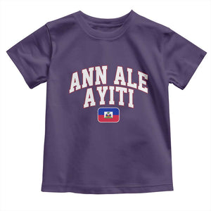 Ann Ale Ayiti Collegiate Athletic Sport Style Toddler T Shirt Let's Go Haiti Haitian Flag and Coat of Arms Pride