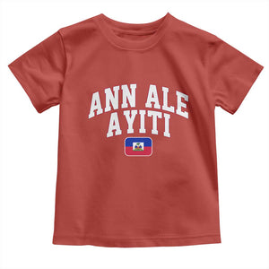Ann Ale Ayiti Collegiate Athletic Sport Style Toddler T Shirt Let's Go Haiti Haitian Flag and Coat of Arms Pride